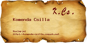 Komenda Csilla névjegykártya