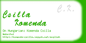 csilla komenda business card